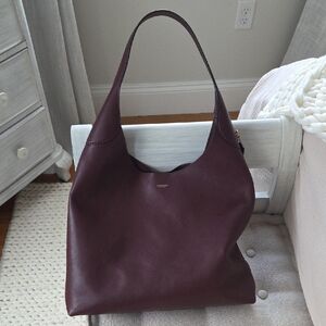 Coach Dark Purple Leather Shoulder Bag